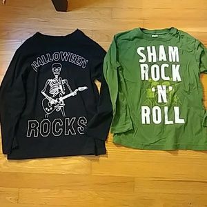 Halloween/St. Patrick's Day long sleeve boys tees